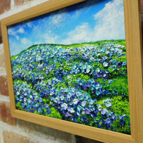 油絵 絵画【紫陽花の丘】 絵画 HR 通販 15943415｜Creema