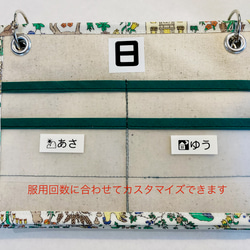 日めくり型お薬カレンダー　リバティ帆布ラミネート　7000円→6300円 10枚目の画像