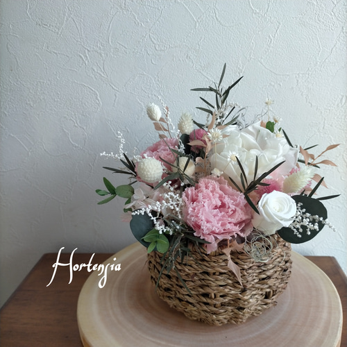 プリザーブドフラワーアレンジメント♡ プリザーブドフラワーでボックスアレンジメント～リバティ柄のボックス