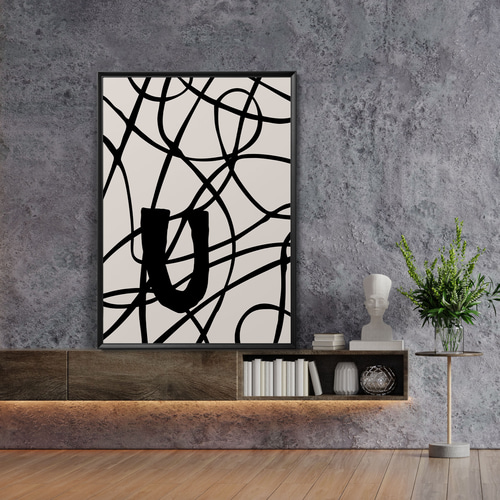 北欧ポスター【 gray ABSTRACT Art 】アートでお部屋の模様替え