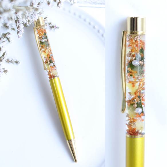金木犀　レジン　ボールペン 金木犀レジンボールペン