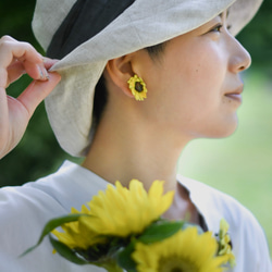 ひまわり（向日葵） イヤリング・ノンホールピアス の人気通販｜Creema 