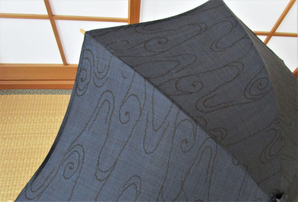 未使用・泥大島紬（5マルキ）日傘・傘袋付き 7枚目の画像