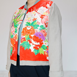 KIMONO CREW NECK Jacket -upcycled from Vintage Kimono 第2張的照片