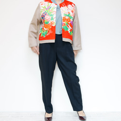 KIMONO CREW NECK JACKET  -ヴィンテージ着物を使ったクルーネックジャケット １点物です！ 5枚目の画像