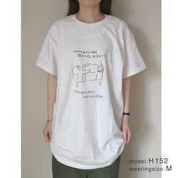 ペンギン 半袖 Tシャツ 白 S,M,L  綿100％   大人服 ユニセックス 半そで　夏 親子お揃い 3枚目の画像