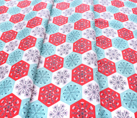 カットクロス Cloud9 Fabrics Winter Wonderland Patchwork Snowflakes 4枚目の画像