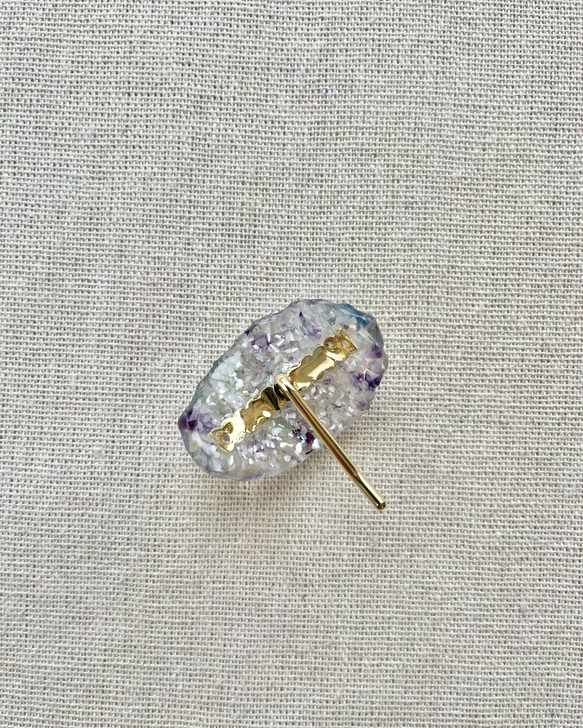 紫陽花のポニーフック＊フローライト　金沢箔 6枚目の画像