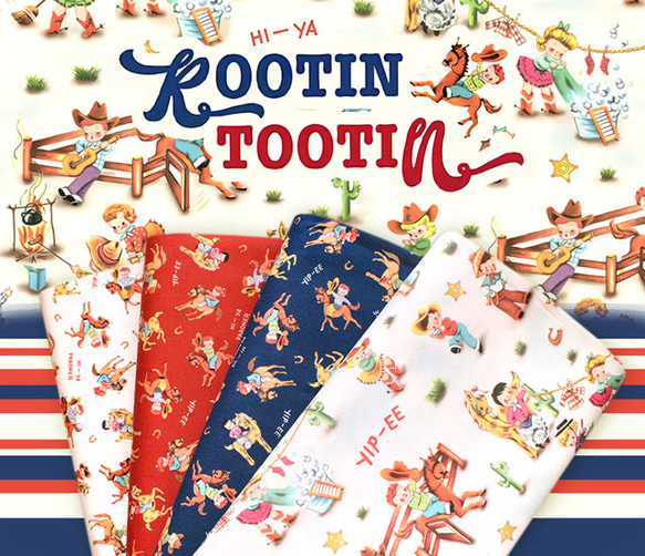 カットクロス Michael Miller Fabrics Rootin Tootin Giddyup! Navy 7枚目の画像