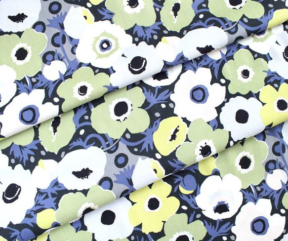 カットクロス Michael Miller Fabrics Atelier Windflowers Olive 5枚目の画像