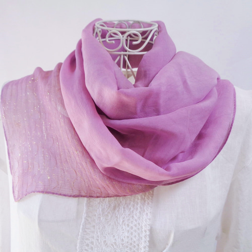 草木染手織りの薄紫色 ストール