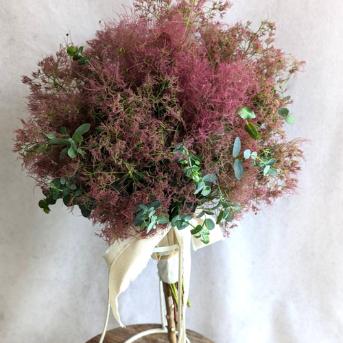 予約販売】【早割】レッドのスモークツリーとグリーンユーカリのドライ