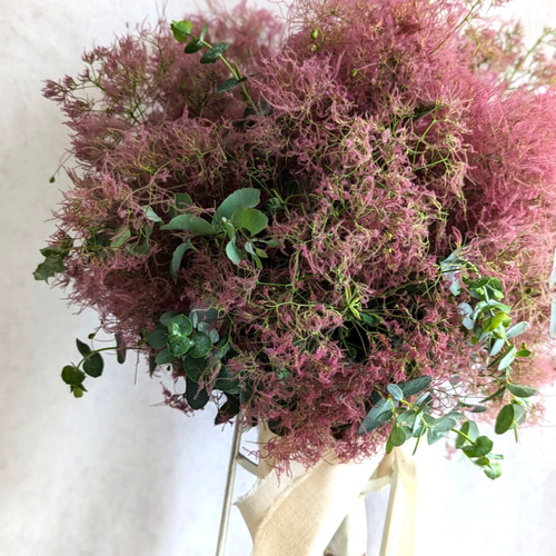 スモークツリー　リース　ドライフラワー　スワッグ　ブーケ 楽天市場】スモークツリーのドライフラワーブーケ /ドライフラワー