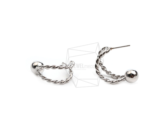 ERG-2408-R【2個入り】 スプリングラウンドピアス/spring round Post Earring 2枚目の画像