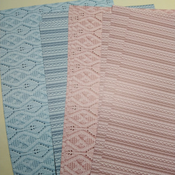A4サイズ 上質紙両面印刷デザインペーパー 20枚セット ニット柄 青 ピンク色 おすそ分け 7枚目の画像