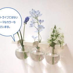 【ストライプバージョン】三輪挿し (一輪挿し花瓶植物グリーン癒し玄関飾り壁掛け) 4枚目の画像