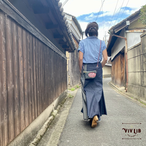 岡山デニムのバイカラーマキシスカート｜サイズ・デザインカスタム可