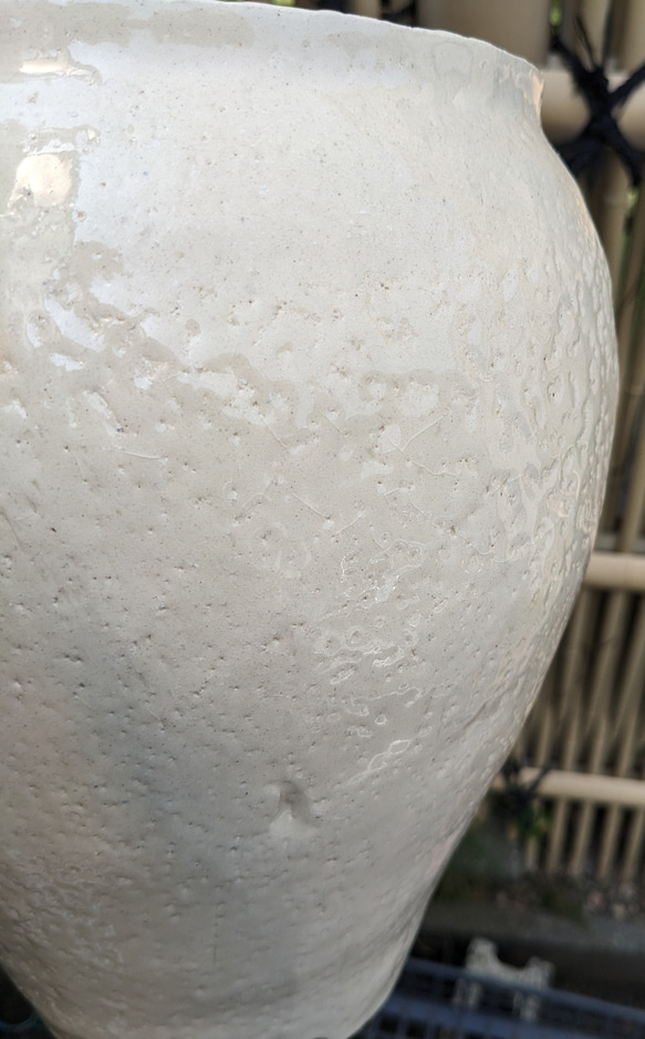 美濃焼植木鉢　深鉢　白　大型 5枚目の画像