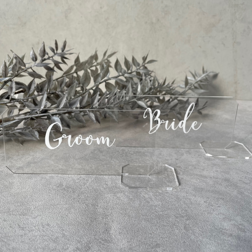 結婚式 受付サイン アクリル 新郎新婦 看板 2枚セット 送料無料 その他