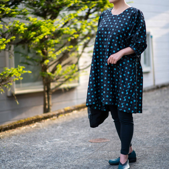 着物リメイク　ビンテージ　正絹　銘仙チュニック＊ストール 着物リメイク ビンテージ 正絹 銘仙チュニック＊ストール