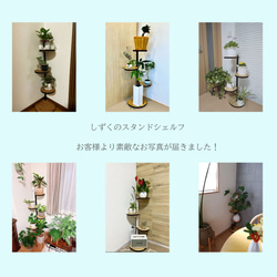 しずくのスタンドシェルフ 【ホワイト】3段タイプ/ 360度回転 / 観葉植物 / 植木 / タワー 完成品 9枚目の画像