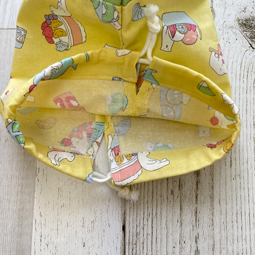 No.45《23×16》給食袋 S size ✴︎コップ袋にも！✳︎ ユルくま 給食袋 