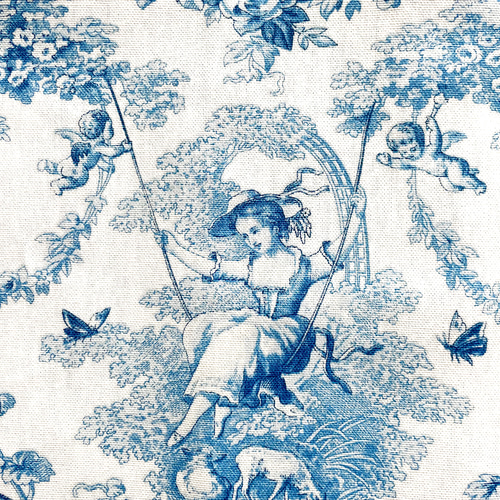 ☆セール☆ フランス トワルドジュイ ブランコに乗る少女 (ブルー