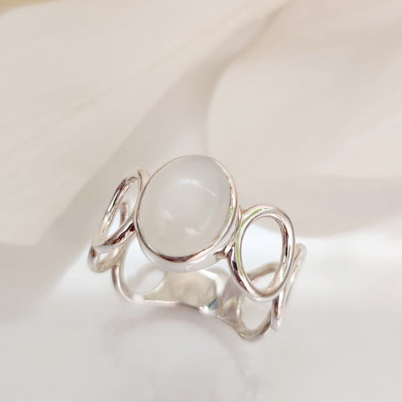 美品 agete シルバーパールリング 11号 2025春夏 誕生石 6月 6月