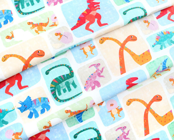 カットクロス Michael Miller Fabrics DC10039-IVOR Dino Patch 5枚目の画像