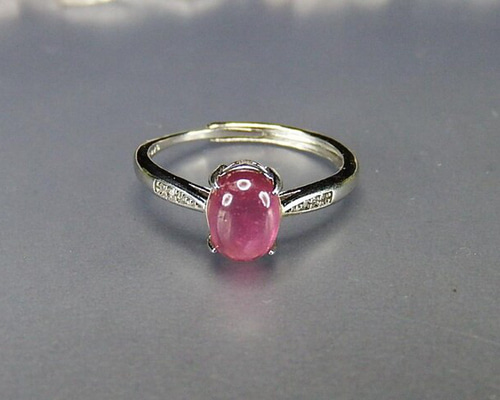 天然石透明ルビー指輪リング7月誕生石約18号弱調整可能U0542Ra