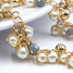 Pearl＆Crystal beads chain /パール&ビーズチェーン【 Harvest 】 10cm 4枚目の画像