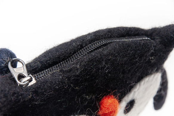 天然ウールフェルトクロスボディバッグサイドバックパックアニマルウールフェルトiPhone電話ケースファーキッドペンギンバッグクリ 14枚目の画像