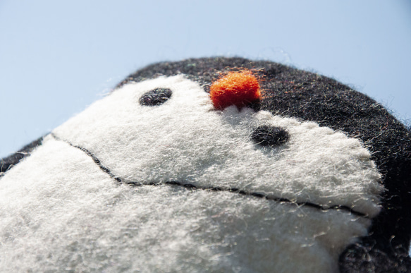 天然ウールフェルトクロスボディバッグサイドバックパックアニマルウールフェルトiPhone電話ケースファーキッドペンギンバッグクリ 3枚目の画像