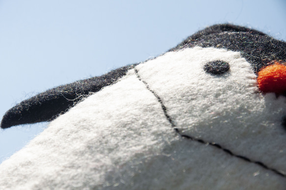 天然ウールフェルトクロスボディバッグサイドバックパックアニマルウールフェルトiPhone電話ケースファーキッドペンギンバッグクリ 6枚目の画像