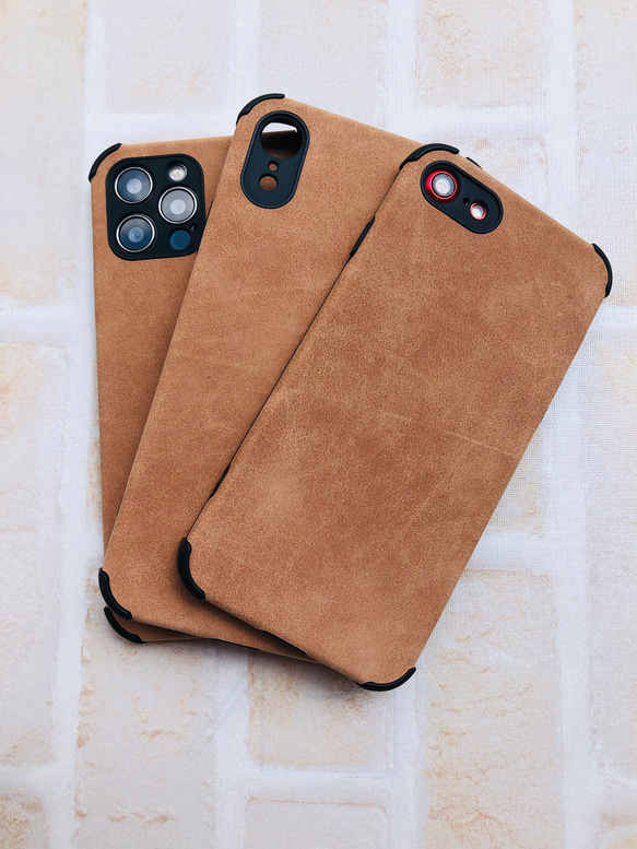 iphoneケース 猫の手刺繍ワッペン着き4種類スエード素材　TPU(ゴム)素材　スエード素材iphone10機種対応 6枚目の画像