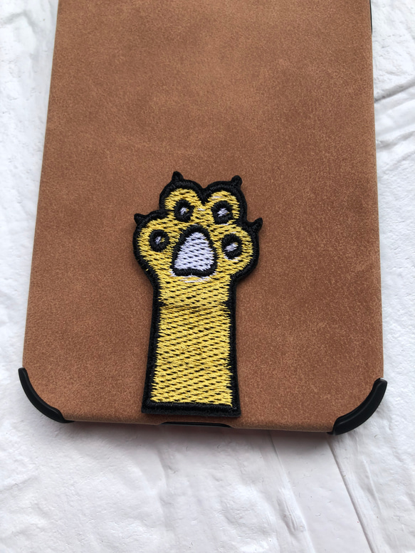 iphoneケース 猫の手刺繍ワッペン着き4種類スエード素材　TPU(ゴム)素材　スエード素材iphone10機種対応 8枚目の画像