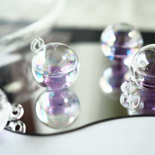 水入りガラス玉【4個入り】25㎜ しゃぼん玉 ガラスドーム 大ぶり