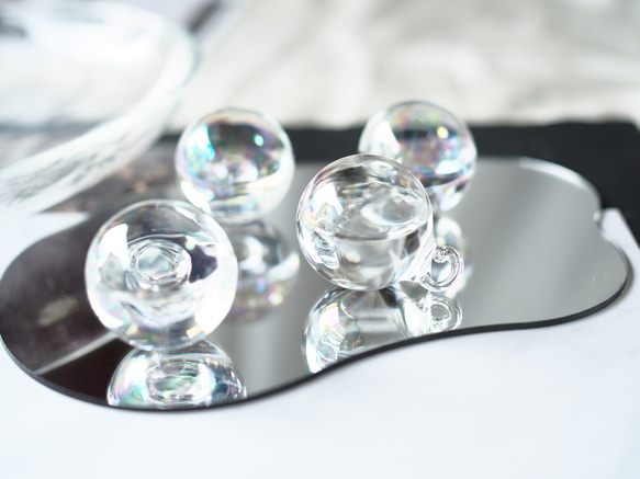 水入りガラス玉【4個入り】25㎜ しゃぼん玉 ガラスドーム 大ぶり