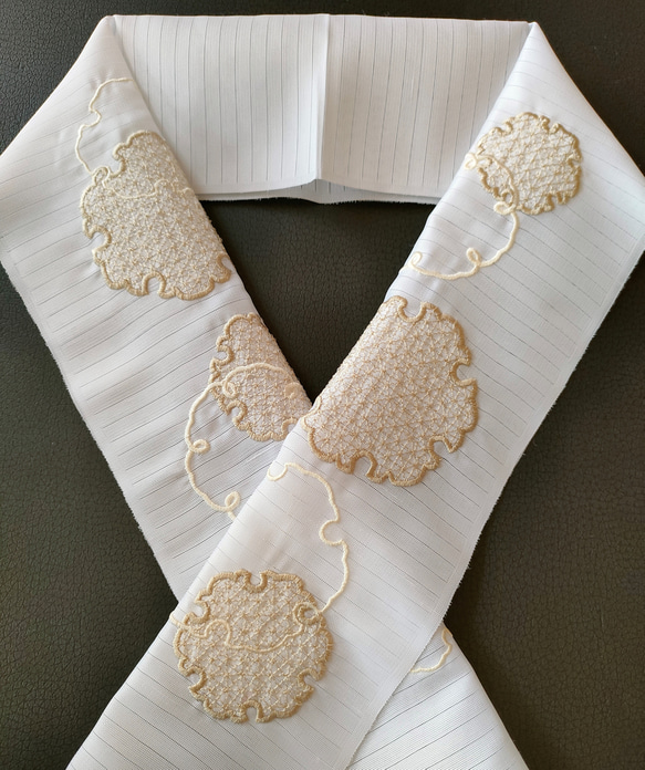 長襦袢 扇子 乙女色 刺繍半衿付 J-302 赤 ゴールド 扇 刺繍衿】 成人式 卒業式 振袖 袴 訪問着 着物