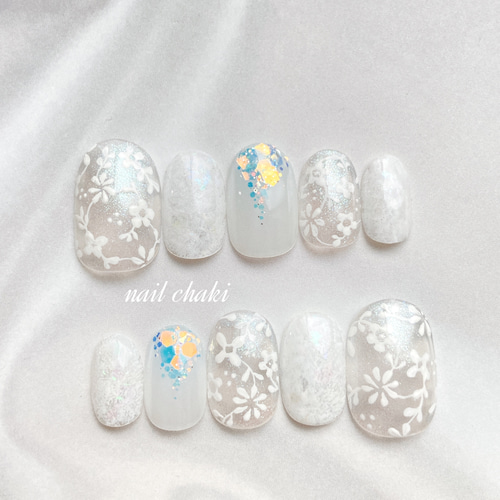 澄の羽音 - 澄の羽音 − 純白の透明感／ブライダル・前撮りネイル