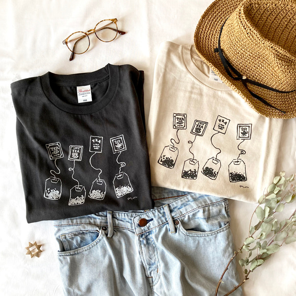 【7月下旬出貨】{Tea-shirt} 紅茶包T卹（黑色） 第6張的照片