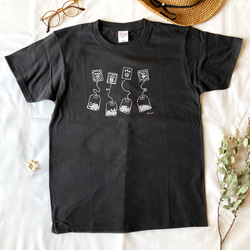 【６月初旬発送】《Tea-shirt》紅茶ティーバッグTシャツ（黒） 7枚目の画像