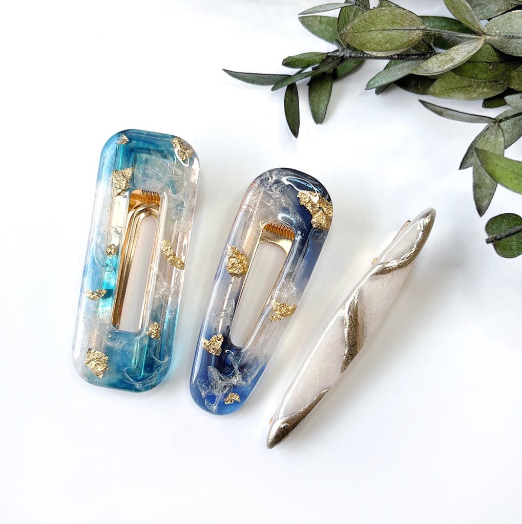 輝く海のニュアンスヘアクリップセット