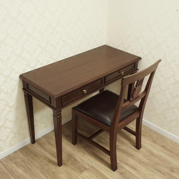 【5%offクーポン/24085P】マホガニー 机 木製 デスク アンティーク家具 『ARNO/ドレッサーデスク105』 