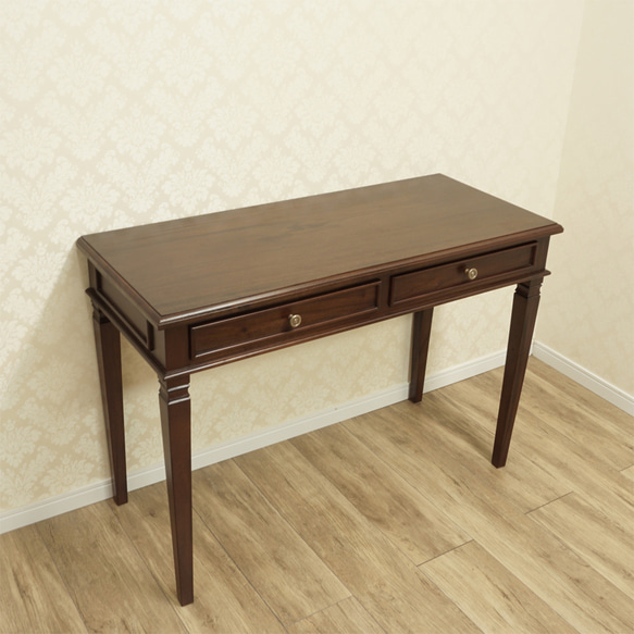 【5%offクーポン/24085P】マホガニー 机 木製 デスク アンティーク家具 『ARNO/ドレッサーデスク105』 