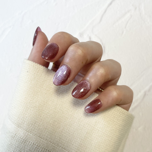 No.329 ネイルチップ　ジェルネイル　葡萄　パープル　ニュアンス　キラキラ No.329 ネイルチップ ジェルネイル 葡萄 パープル ニュアンス