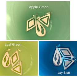 【silver×七宝】しずく型の シルバーネックレス (Apple Green) 5枚目の画像