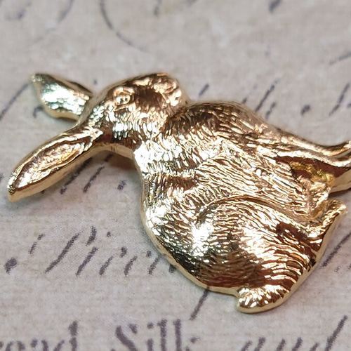 BEHOLD ふっくら 兎 1個 真鍮製 ウサギ ドイツ製 スタンピング