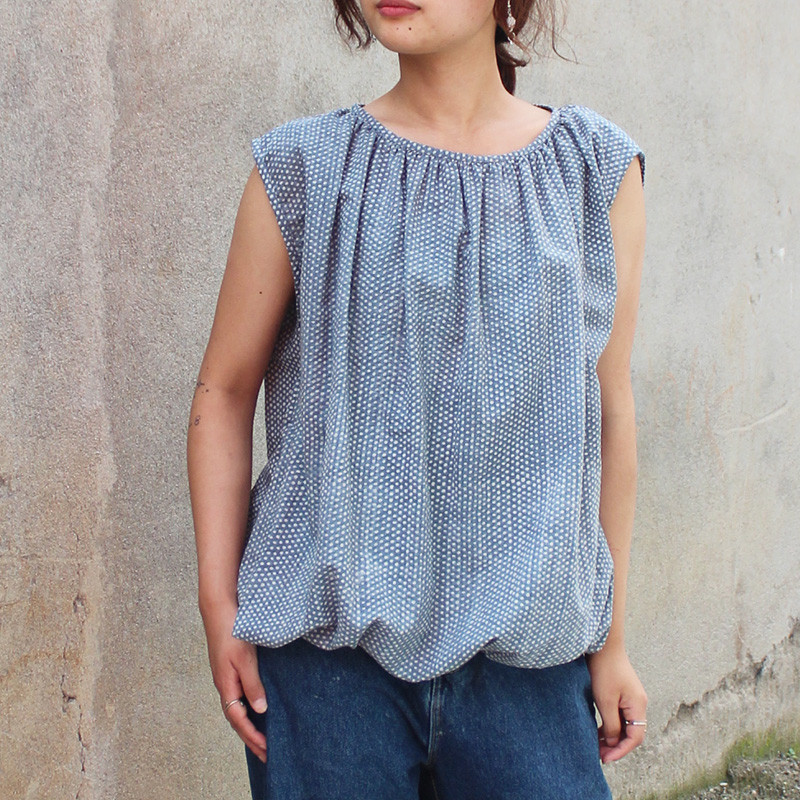 ◉真夏も涼しい◉マシュマロバルーンブラウス　アイスドロップ