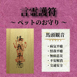 言霊護符 ペット用 / ペットのお守り 6枚目の画像